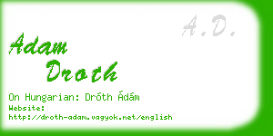 adam droth business card